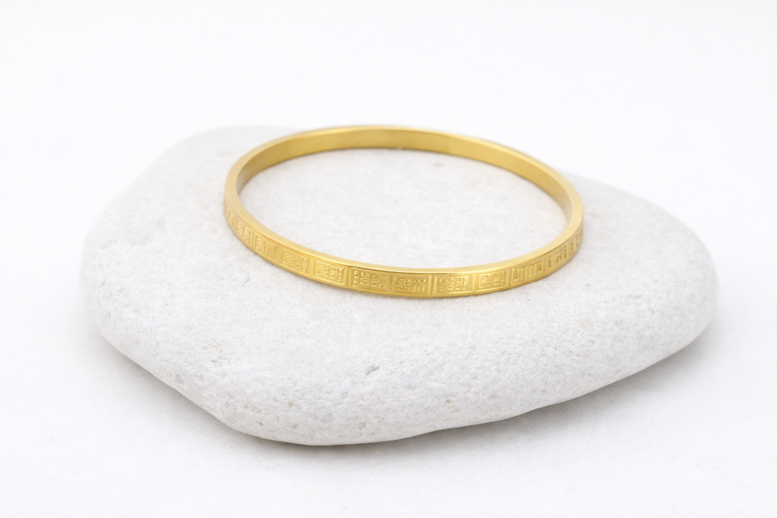 18kt Gold Plated Plain Kada for Men Anti-Tarnish & Anti-Allergic (Design 2)
