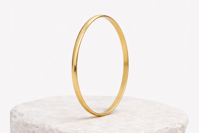 18kt Gold Gold Plated Bangle-Style Kada Anti-Tarnish & Anti-Allergic