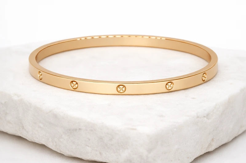 18kt Rose Gold Plated Ladies Kada Bracelet and Anti-Tarnish & Anti-Allergic