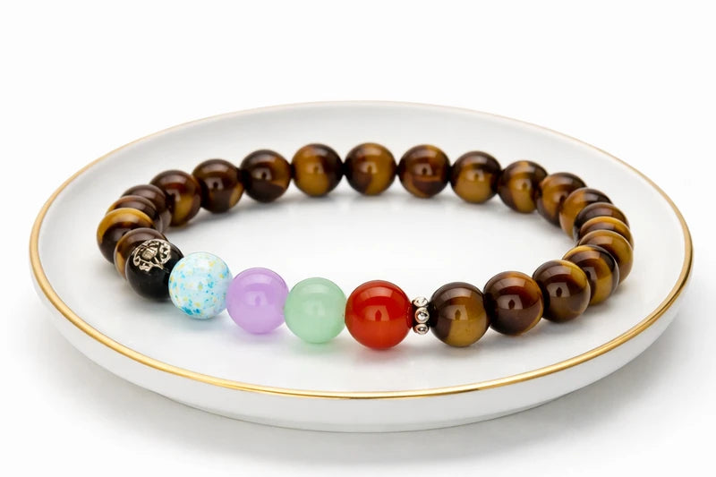 Tiger Eye 7 Chakra Bracelet
