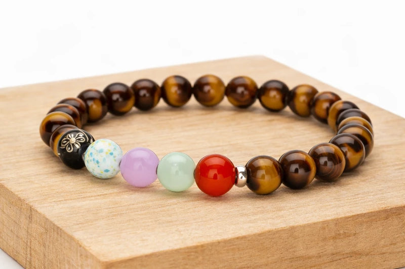 Tiger Eye 7 Chakra Bracelet