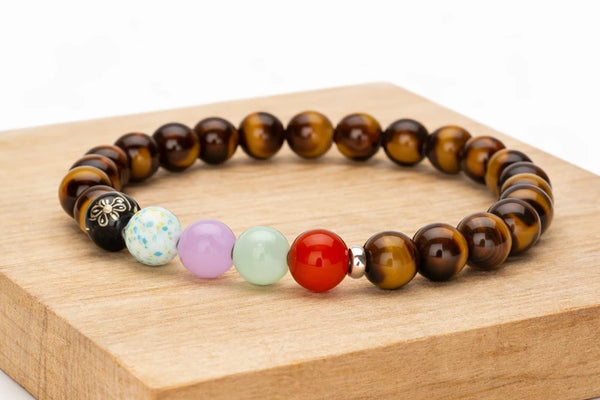 Tiger Eye 7 Chakra Bracelet for Women