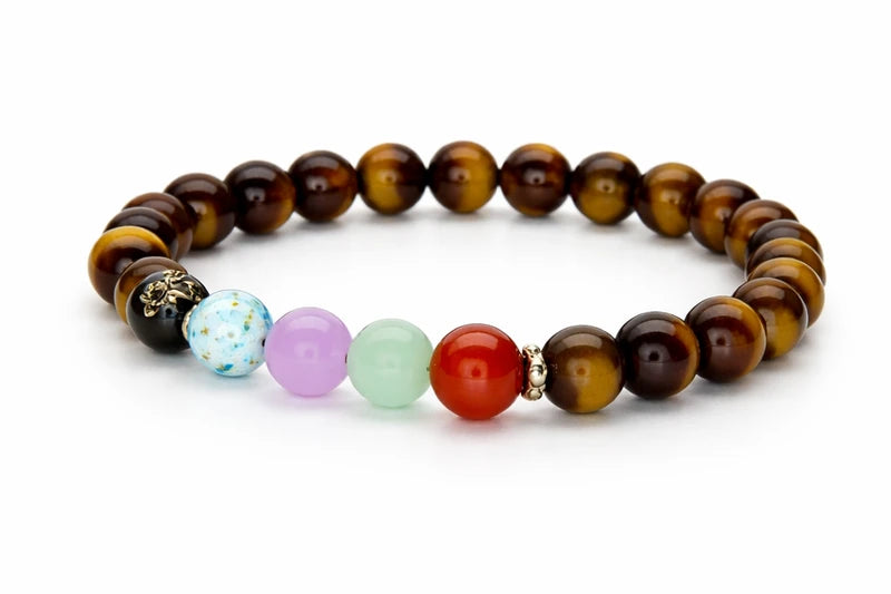 Tiger Eye 7 Chakra Bracelet