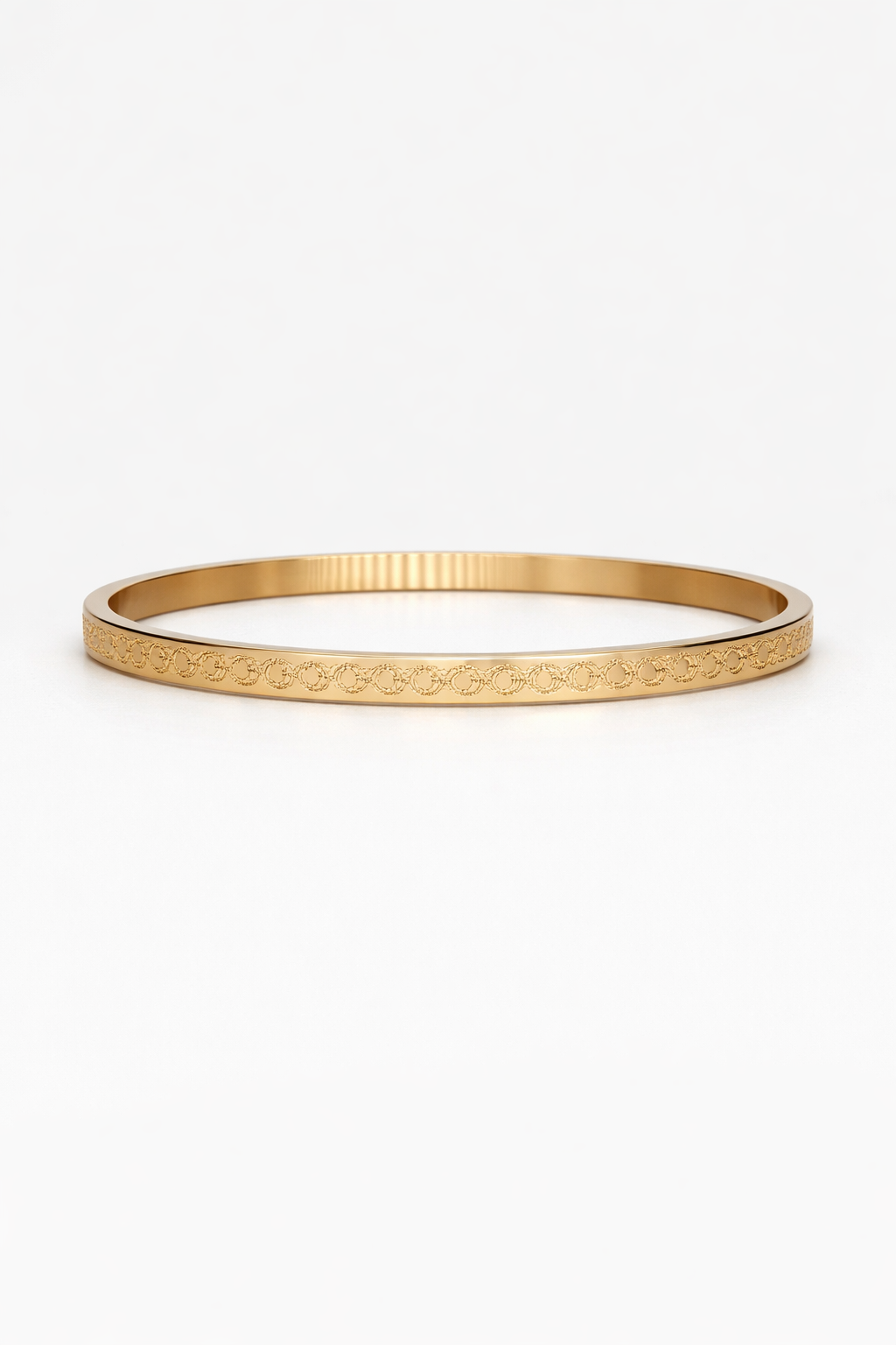 18kt Gold Plated Plain Kada for Men Anti-Tarnish & Anti-Allergic (Design 1)