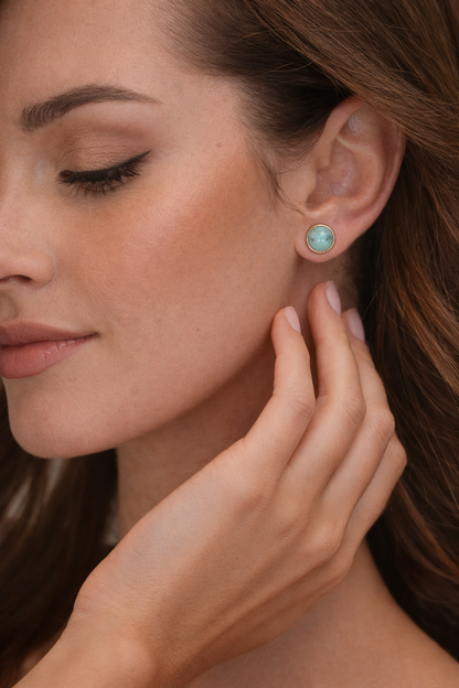18kt gold polish earring with blue pearl anti tranish anti allergic for girls