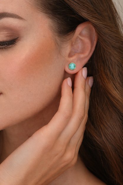 18kt gold polish earring with blue pearl anti tranish anti allergic for girls
