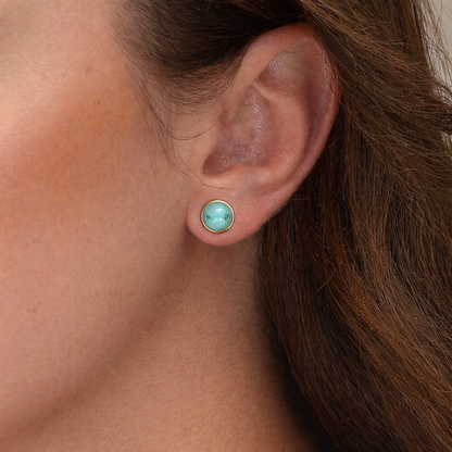 18kt gold polish earring with blue pearl anti tranish anti allergic for girls