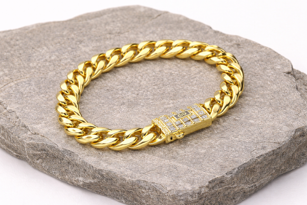 Premium Gold Cuban Bracelet for Men – 18K Gold Plated
