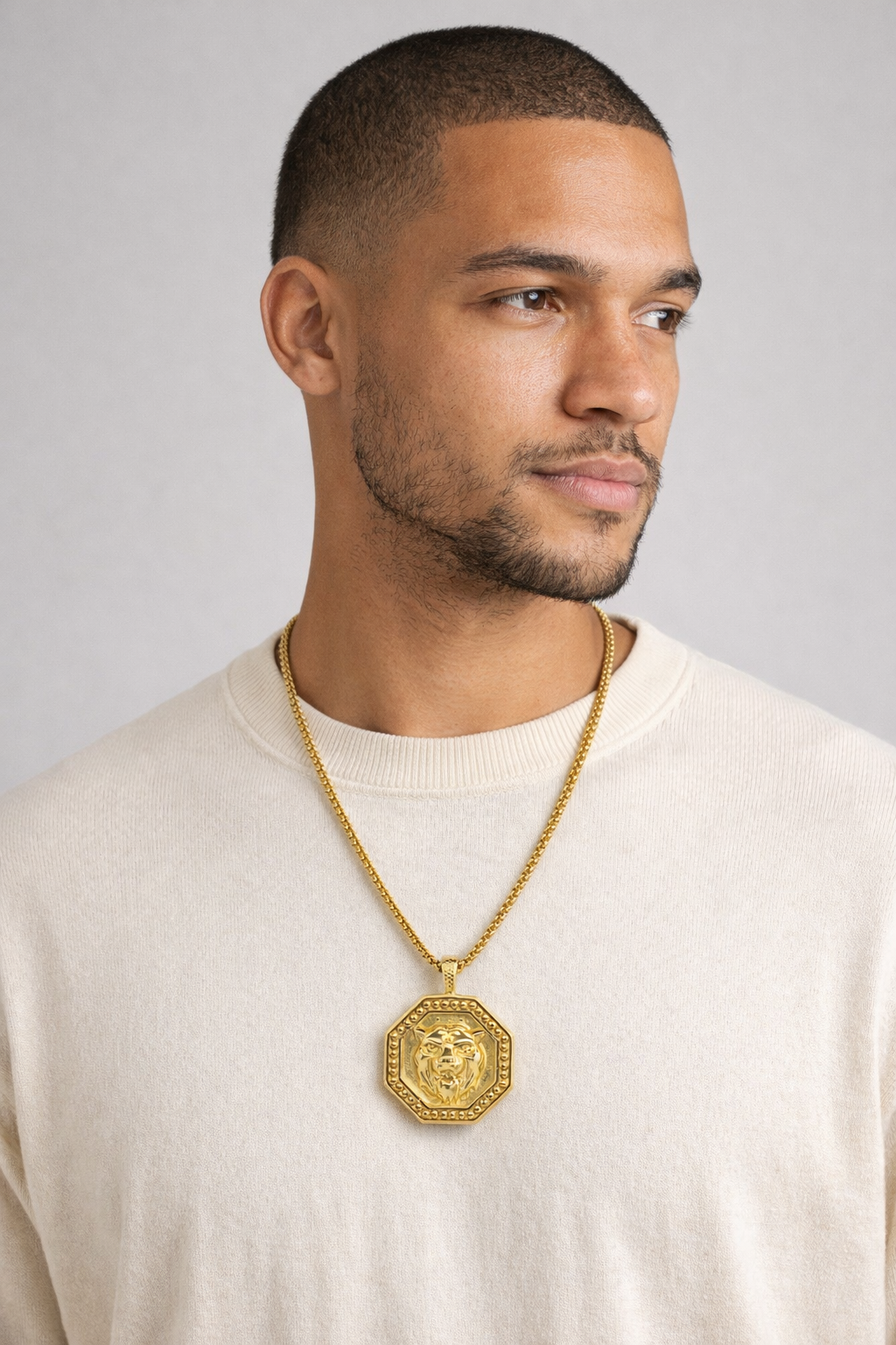 18kt Gold Plated Chain with Tiger Pendant