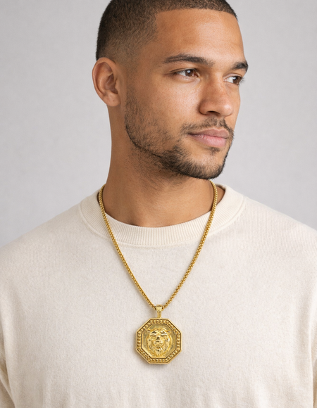 18 kart gold plated chain with tiger pendent