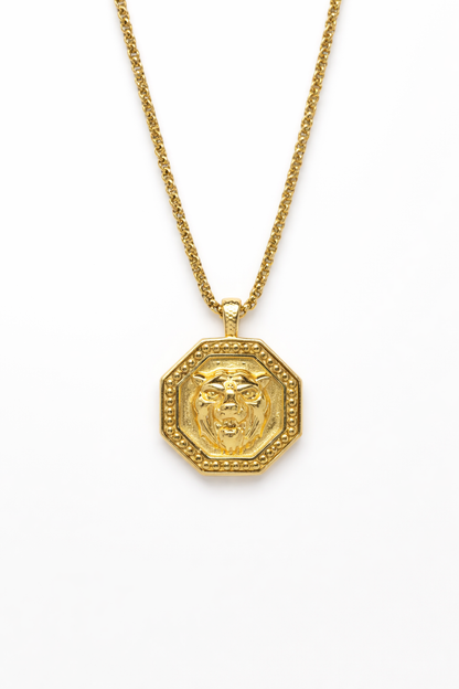 18 kart gold plated chain with tiger pendent