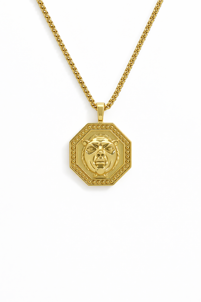 18 kart gold plated chain with tiger pendent