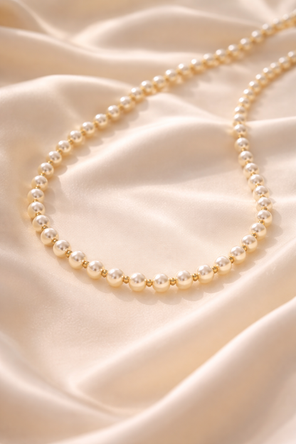 pearls fancy necklace anti tranish anti allergic for girls
