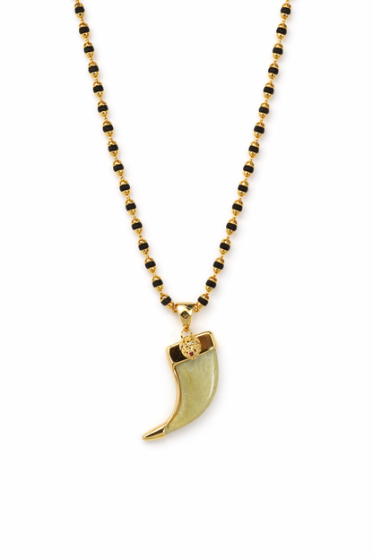 gold plated chain with tiger claw pendent