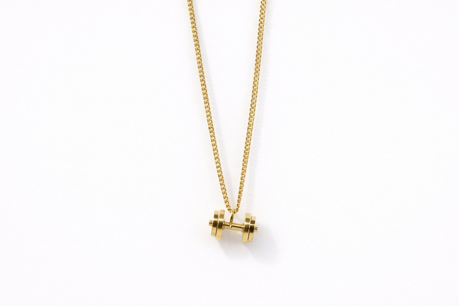 18kt Gold Plated Chain with Dumbbell Pendant