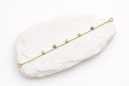 18kt Gold Polish Stone Bracelet
