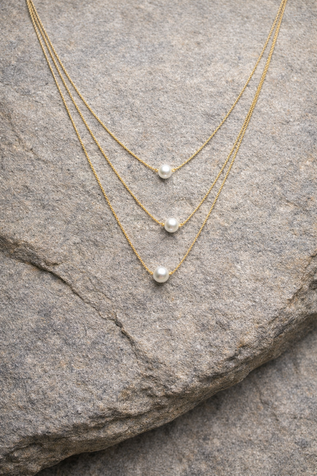 18kt Gold Polish Necklace with Pearl Anti-Tarnish & Anti-Allergic for Girls