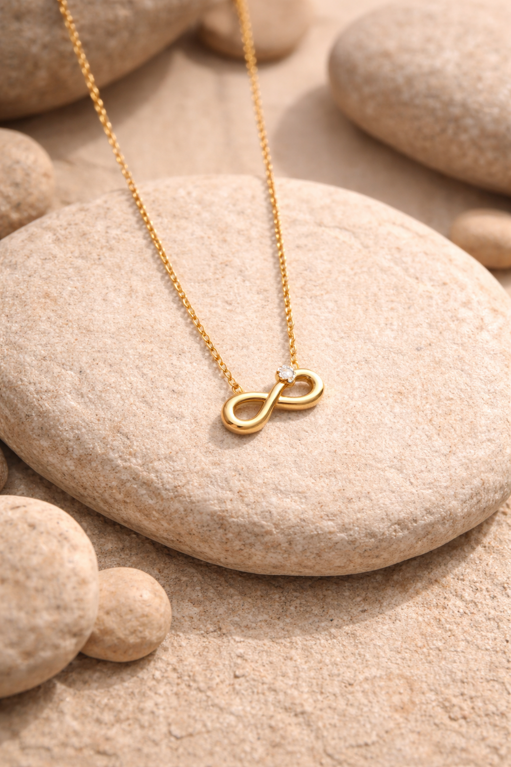 18kt Gold Polish Necklace with Infinity Pendant Anti-Tarnish & Anti-Allergic for Girls
