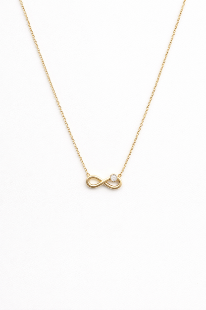 18kt gold polish necklace with infinity pendant anti tranish anti allergic for girls