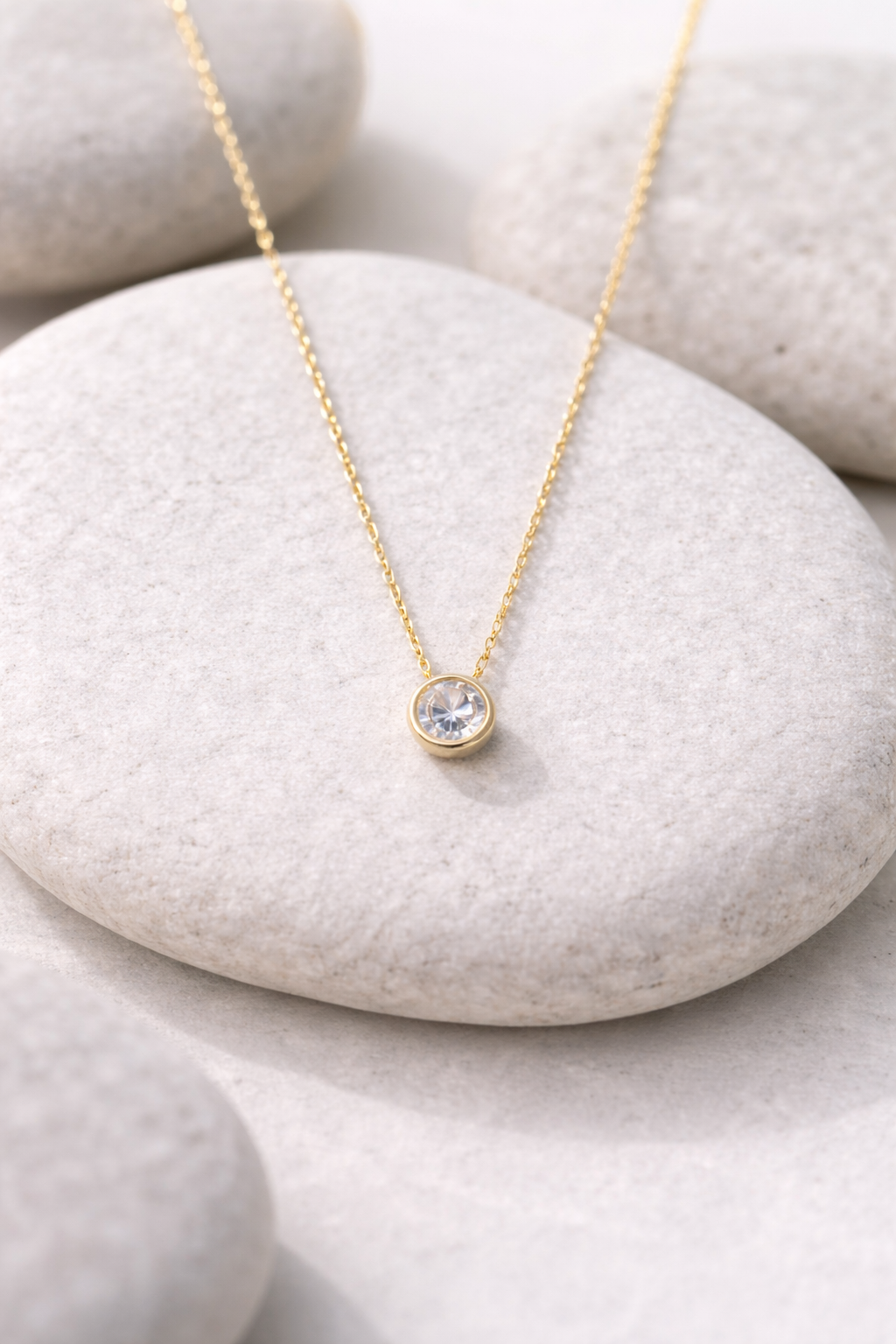 18kt Gold Polish Necklace with Swarovski Stone Pendant Anti-Tarnish & Anti-Allergic for Girls
