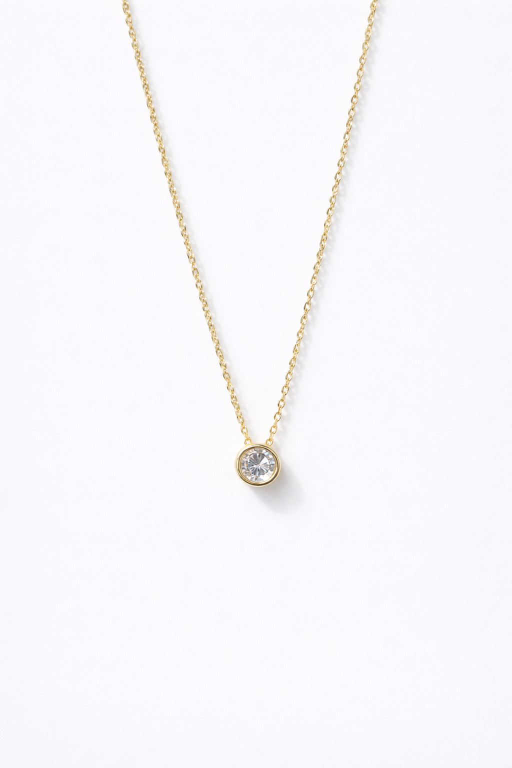 18kt Gold Polish Necklace with Swarovski Stone Pendant Anti-Tarnish & Anti-Allergic for Girls