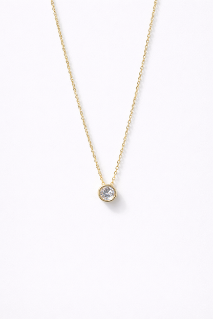 18kt gold polish necklace with swarovski stone pendant anti tranish anti allergic for girls