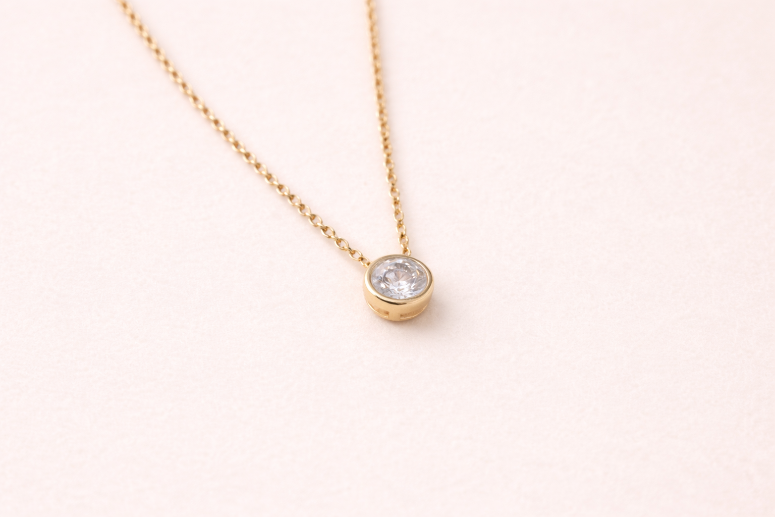 18kt Gold Polish Necklace with Swarovski Stone Pendant Anti-Tarnish & Anti-Allergic for Girls