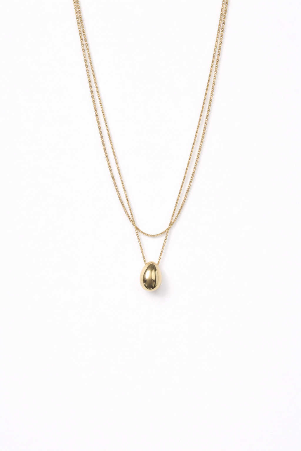 18kt Gold Polish Layered Chain Necklace with Droplet Pendant Anti-Tarnish & Anti-Allergic for Girls