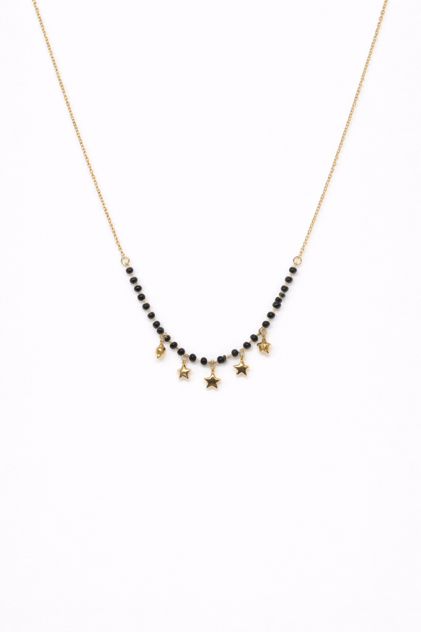 Mangalsutra Necklace with Black Beads for Women – 18K Gold Plated