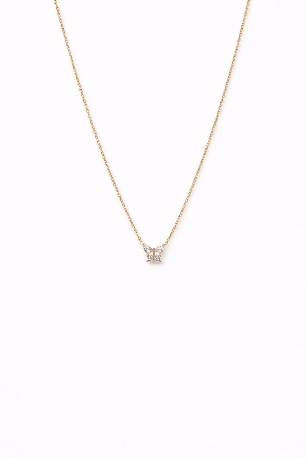 18kt Gold Polish Chain with Butterfly Pendant Anti-Tarnish & Anti-Allergic