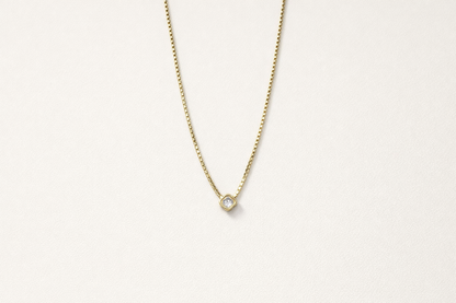 18kt gold polish chain with diamond pendant anti tranish anti allergic