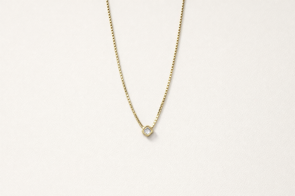 Chain with Diamond Pendant for Women – 18K Gold Plated