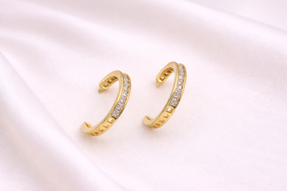 18kt gold polish earring with crystal anti tranish anti allergic for girls