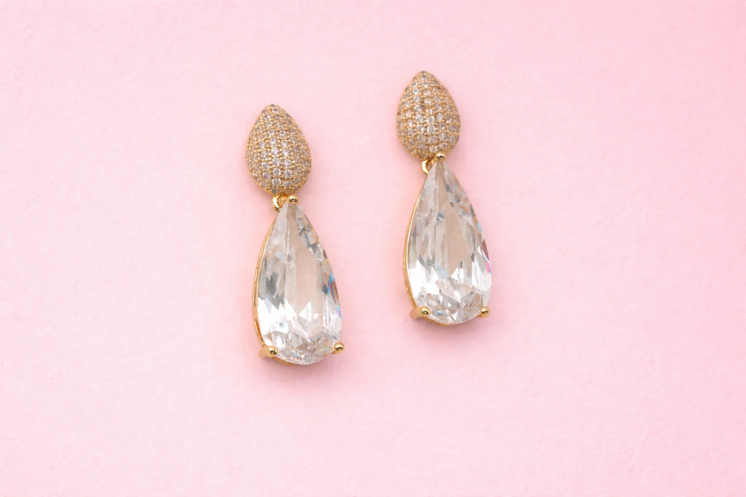 18kt Gold Polish Earring with Diamond & Swarovski Stone Anti-Tarnish & Anti-Allergic for Girls