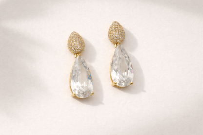 18kt gold polish earring with diamond & swarovski stone anti tranish anti allergic for girls