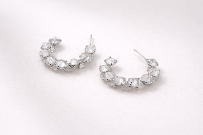 stainless steel silver polish earring with stone anti tranish anti allergic for girls