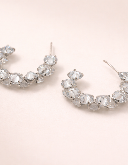 stainless steel silver polish earring with stone anti tranish anti allergic for girls