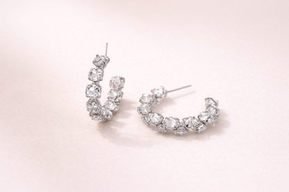 stainless steel silver polish earring with stone anti tranish anti allergic for girls