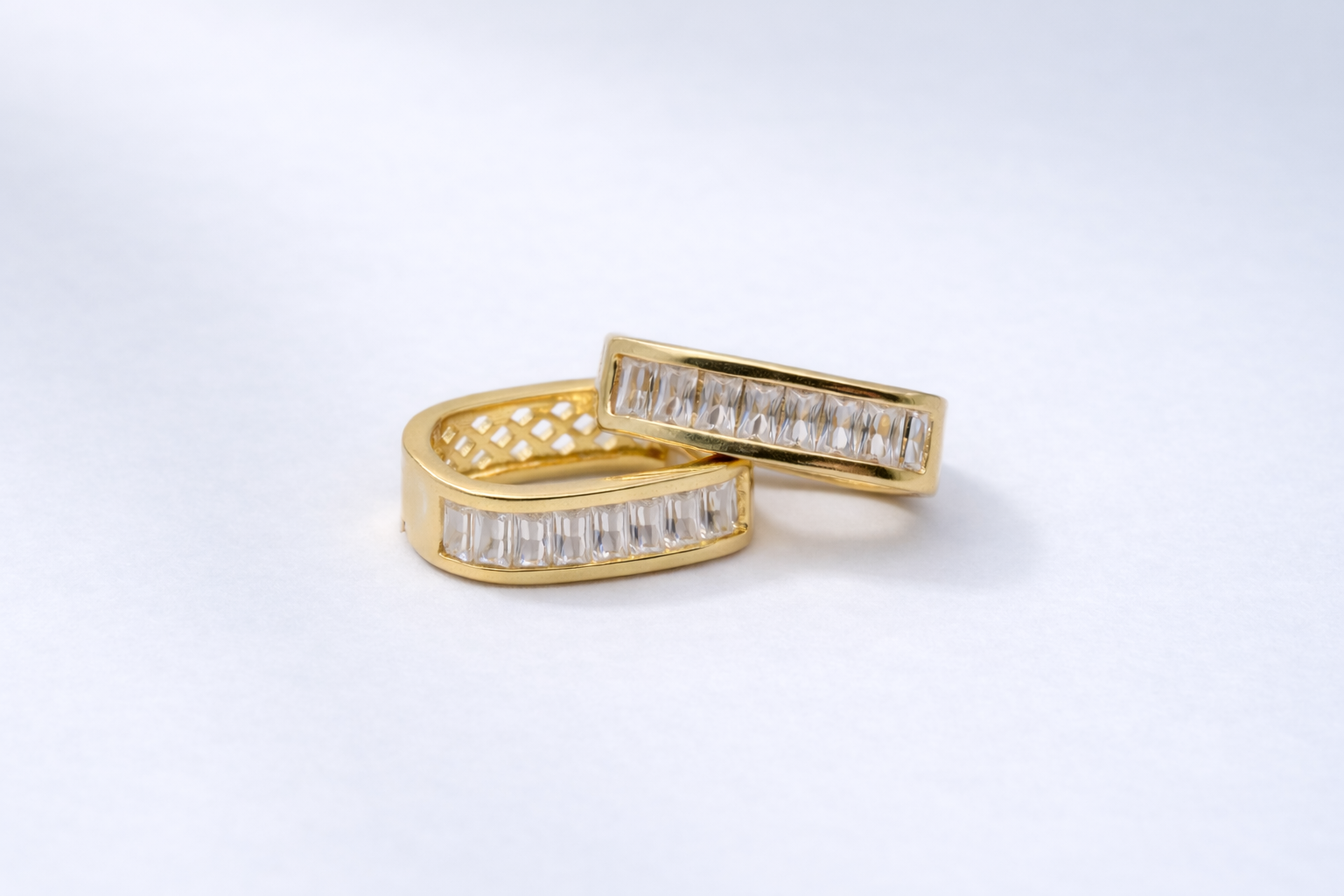 18kt Gold Polish Fancy Earring with Crystal Stone Anti-Tarnish & Anti-Allergic for Girls