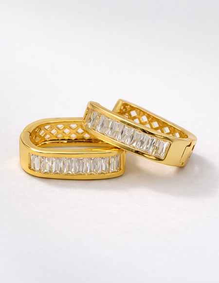 18kt gold polish fancy earring with crystal stone anti tranish anti allergic for girls