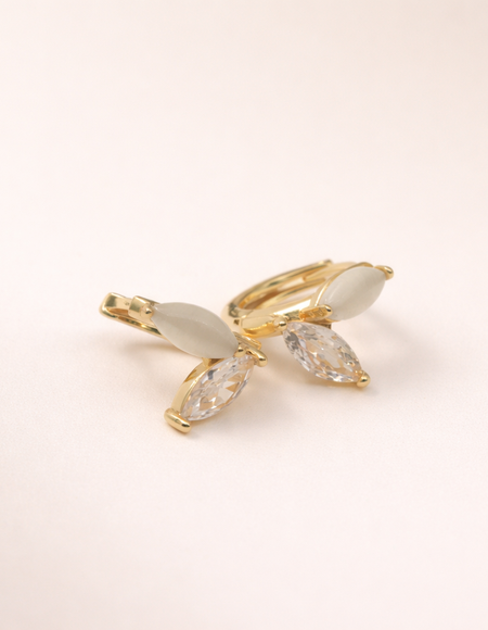 18kt gold polish earring with swarovski stone anti transh anti allergic for girls