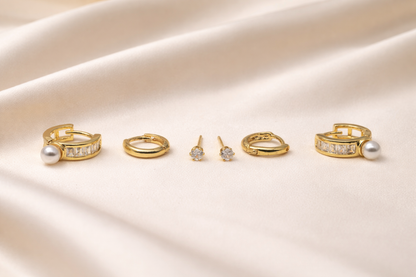 18kt gold polish earring set with crystal stone anti tranish anti allergic for girls