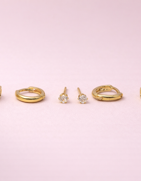 18kt gold polish earring set with crystal stone anti tranish anti allergic for girls