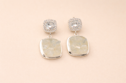 stainless steal silver polish with swarovski stone & diamoond anti tarnish anti alllergic fancy earring for girls