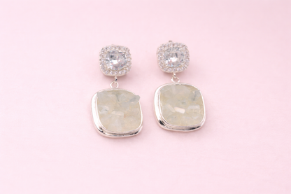 stainless steal silver polish with swarovski stone & diamoond anti tarnish anti alllergic fancy earring for girls