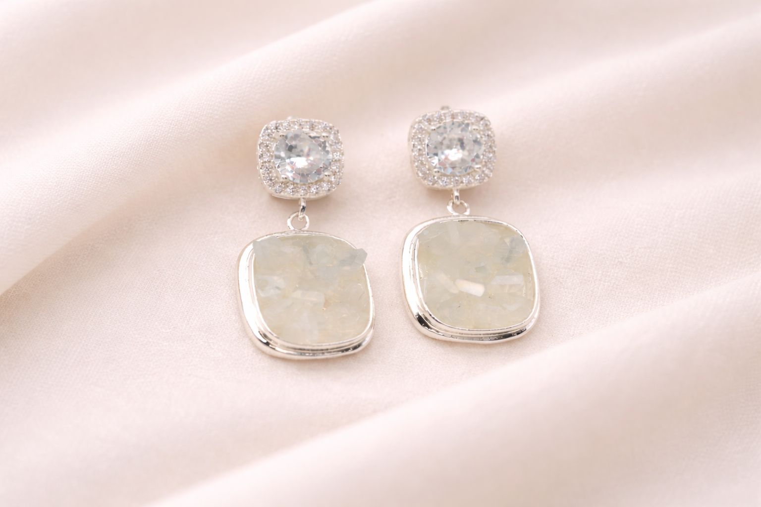 Stainless Steel Silver Polish with Swarovski Stone & Diamond Anti-Tarnish & Anti-Allergic Fancy Earring for Girls