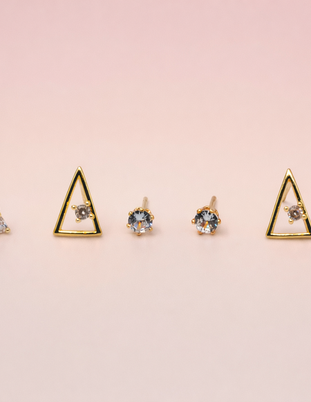 18kt gold polish earring set with crystal stone anti tranish anti allergic for girls