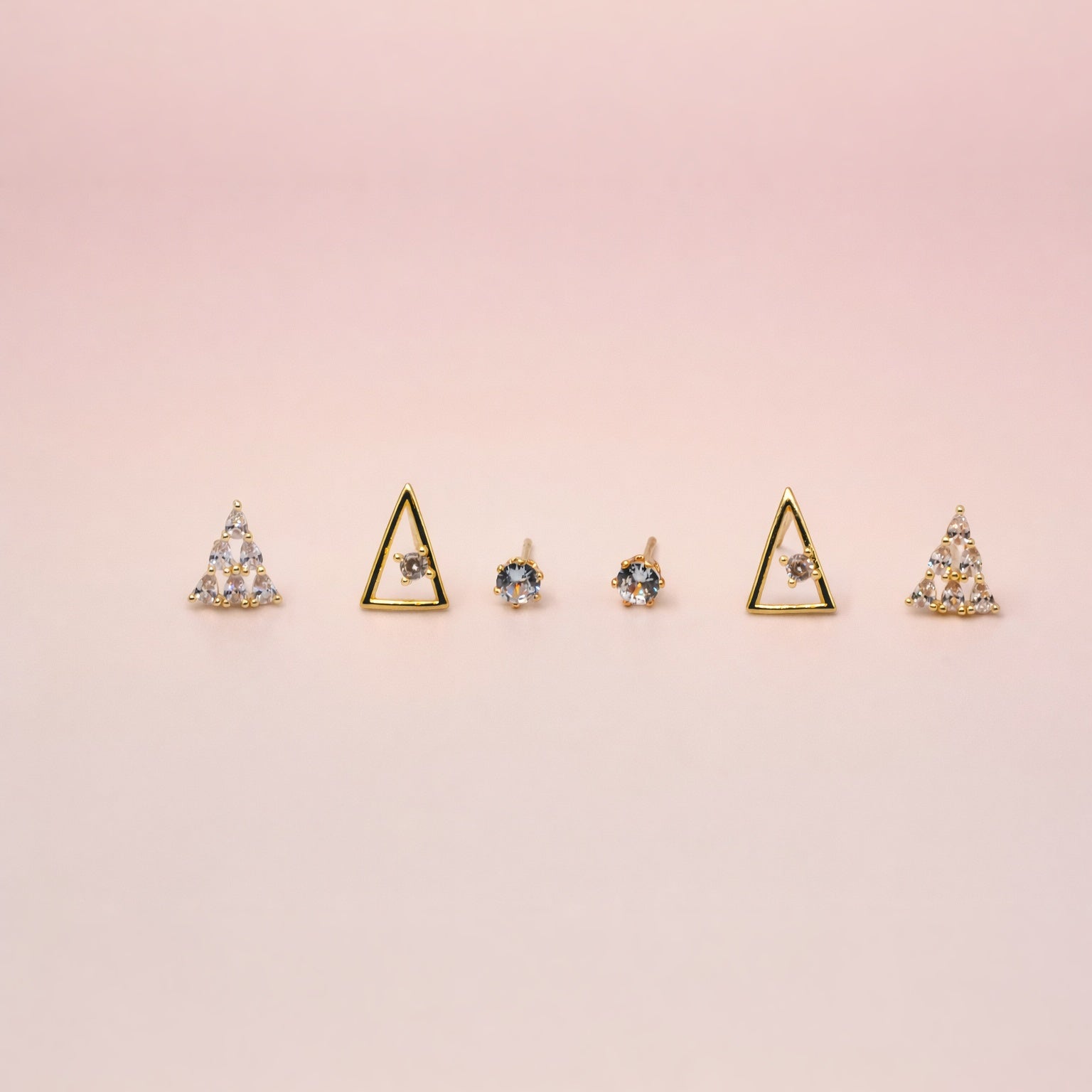 18kt Gold Polish Earring Set with Crystal Stone Anti-Tarnish & Anti-Allergic for Girls (Design 4)