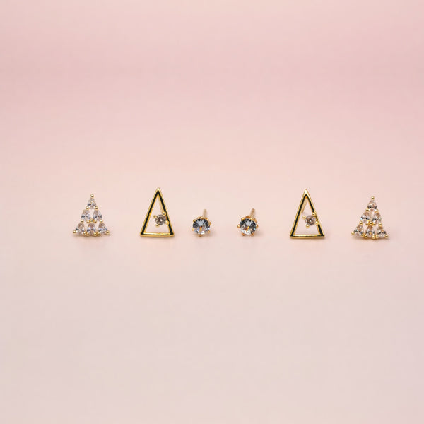 Earring Set with Crystal Stone for Women (Design 4) – 18K Gold Plated