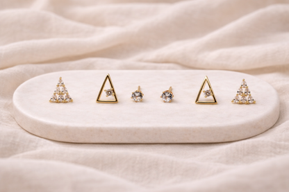 18kt gold polish earring set with crystal stone anti tranish anti allergic for girls